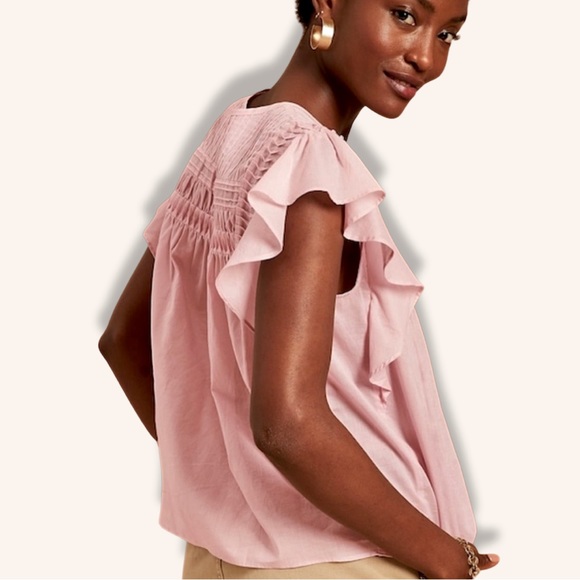 *NWT* BANANA REPUBLIC Pintuck Ruffle Sleeve Top - Picture 5 of 11